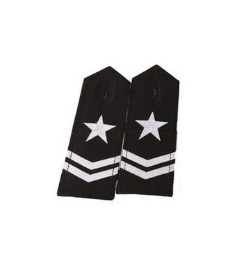 歐邁保安服配件黑色保安肩章中國物業肩章配飾領花